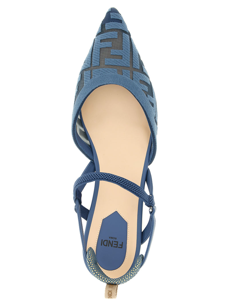 Fendi Colibrì Lite Blue Polyamide Flat Sandals for Women