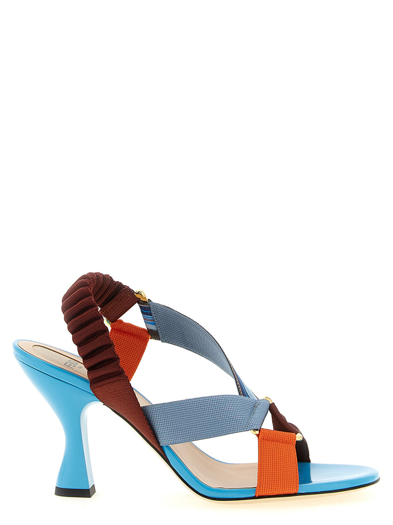 Fendi Multicolor Viscose Colibrì Strap-On Sandals