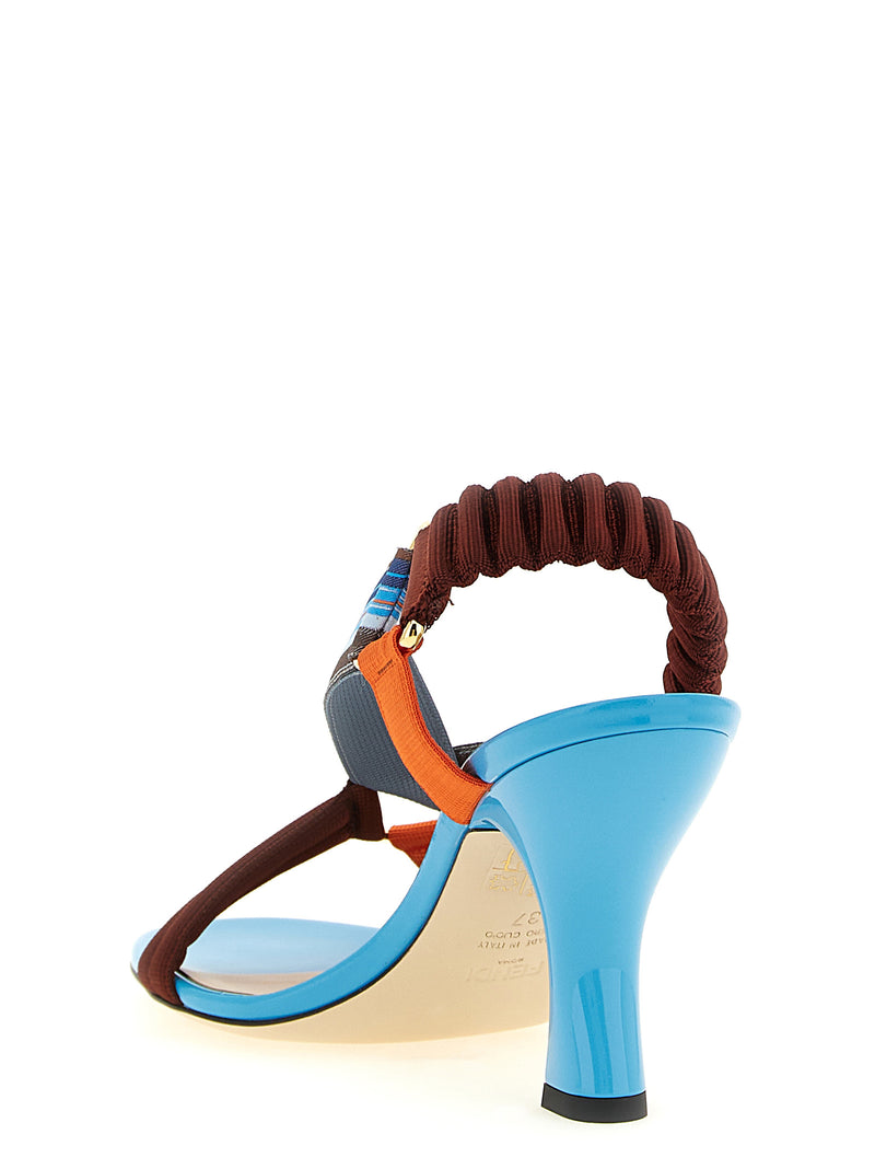 Fendi Multicolor Viscose Colibrì Strap-On Sandals