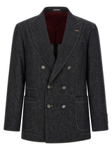 Brunello Cucinelli Blue Cotton Blazer
