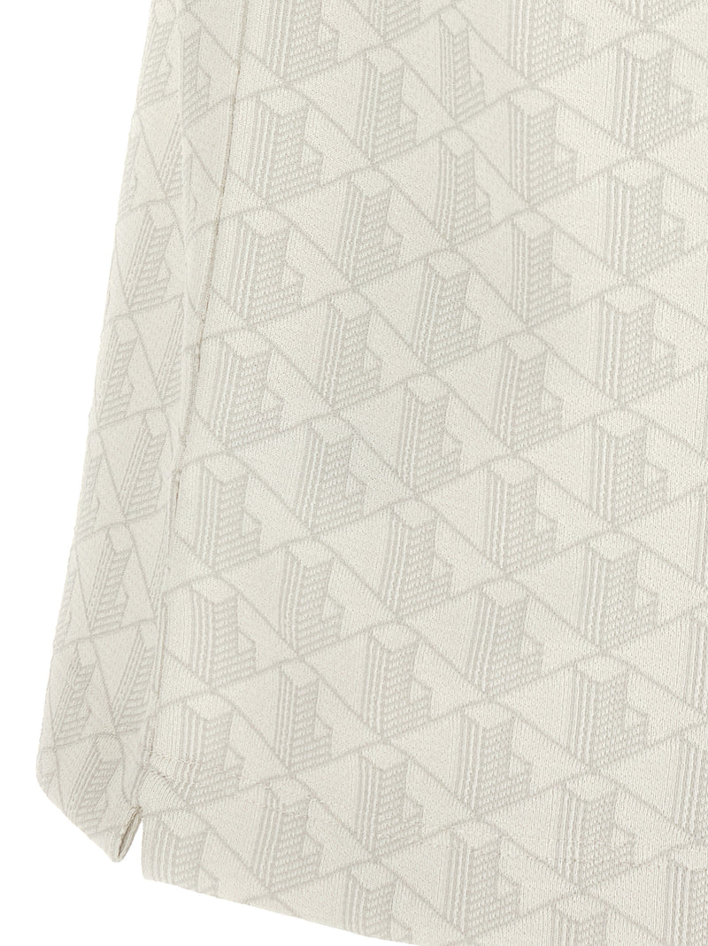 Lacoste White Polyester Polo Shirt - Classic Fit with Jacquard Knit