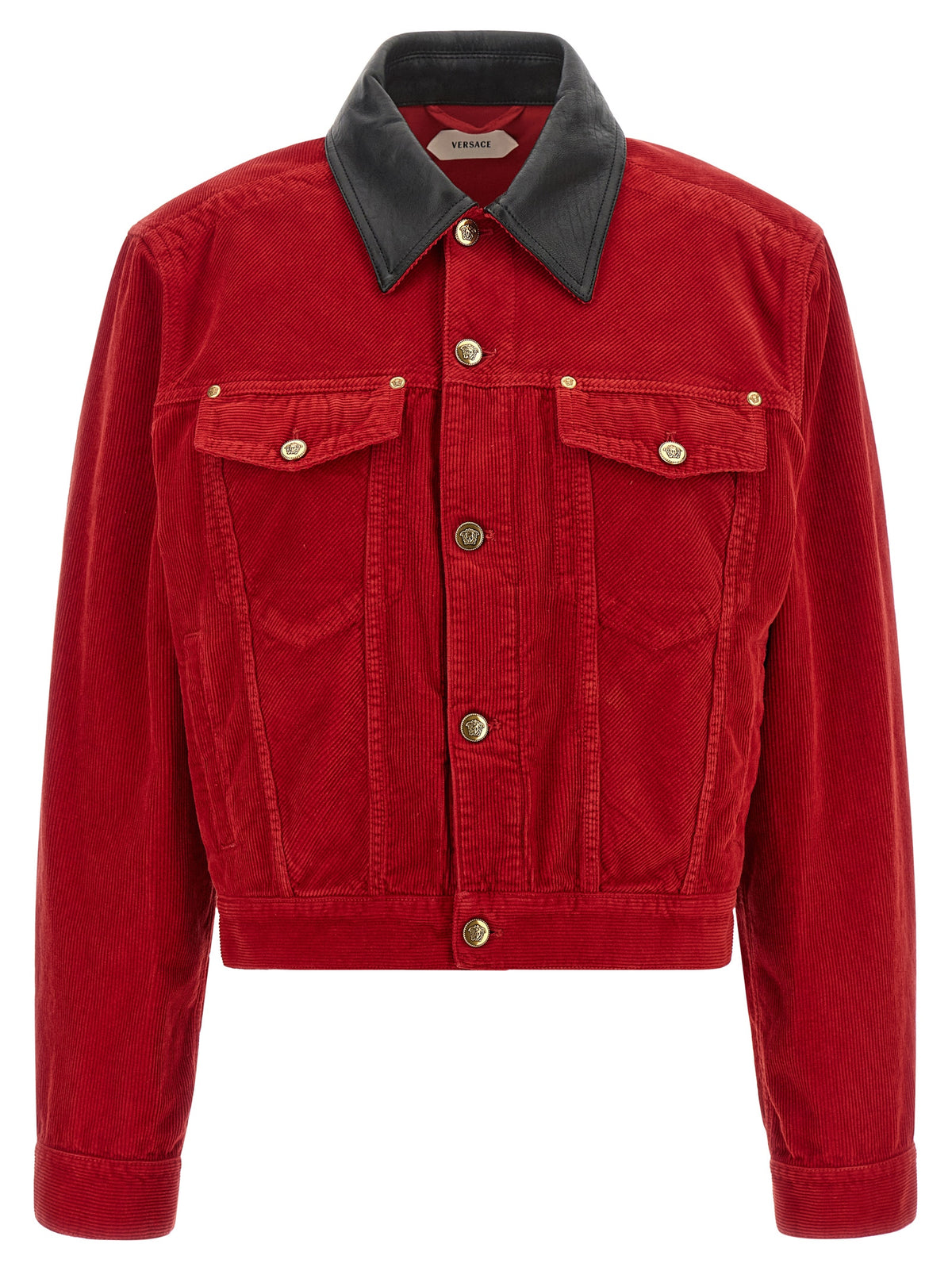 Versace Red Cotton Full-Length Jacket