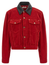 Versace Red Cotton Full-Length Jacket