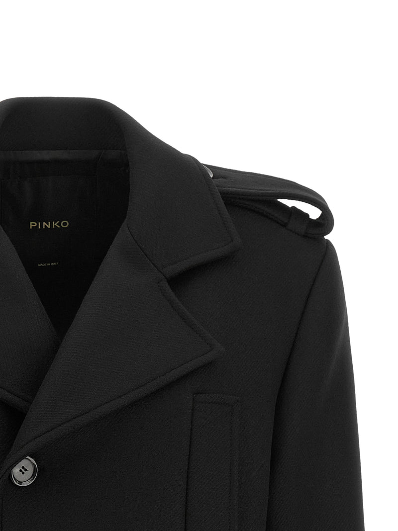 PINKO Tornado Black Wool Coat for Women