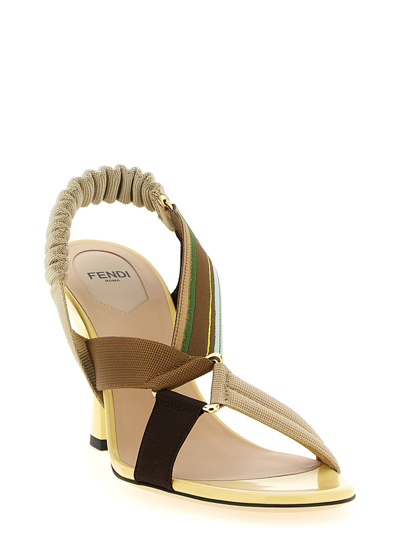 Fendi Multicolor Viscose Mid Heel Pumps - Colibrì Model