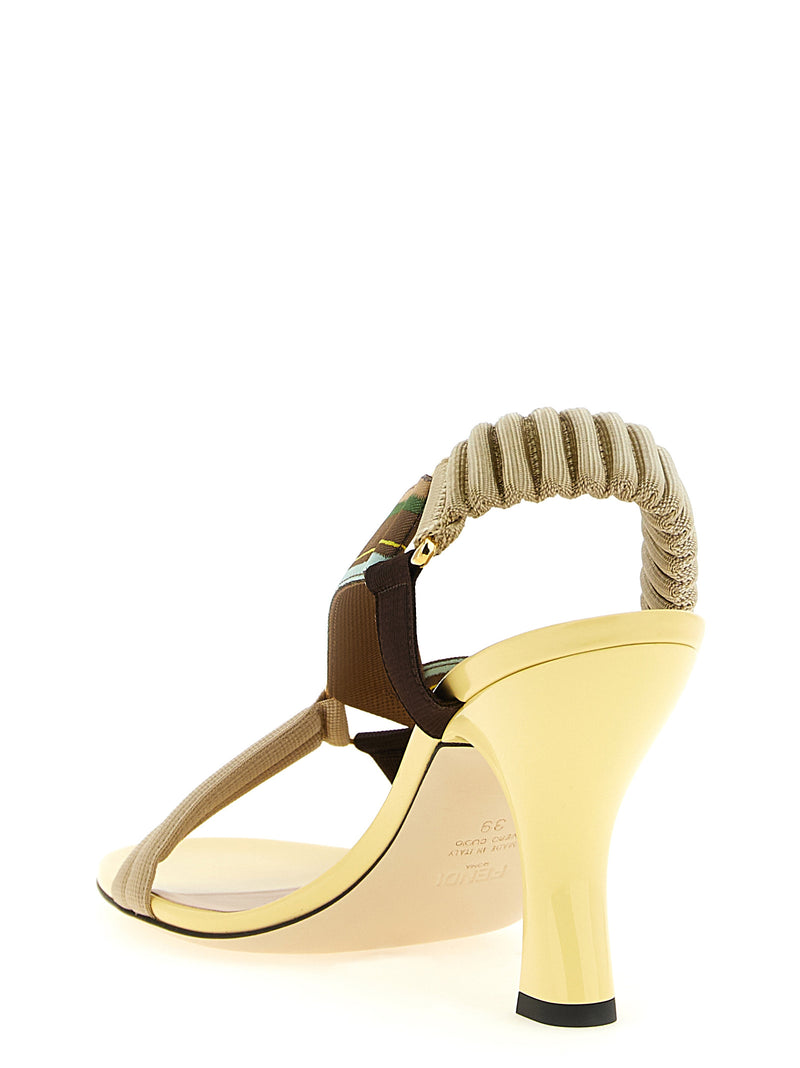 Fendi Multicolor Viscose Mid Heel Pumps - Colibrì Model