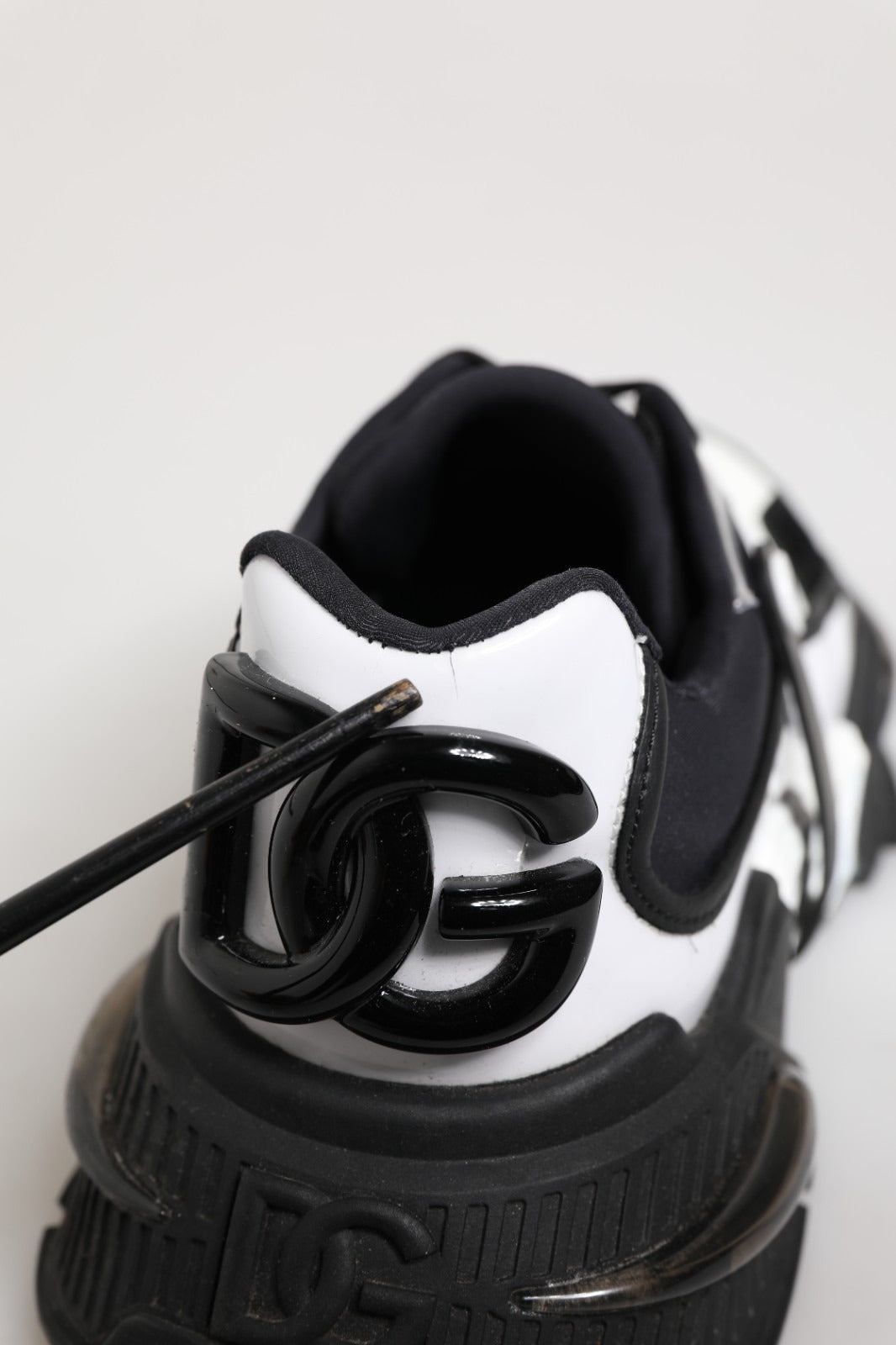 Dolce & Gabbana White Black Logo Airmaster Sneakers Shoes