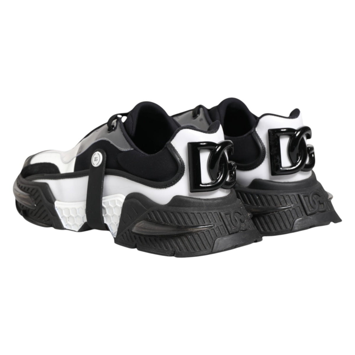 Dolce & Gabbana White Black Logo Airmaster Sneakers Shoes