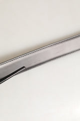 Dolce & Gabbana Dark Gray Leather Metal Buckle Classic Belt