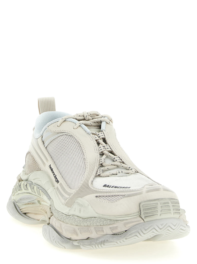 Balenciaga Triple S 2 White Polyurethane Athletic Sneakers