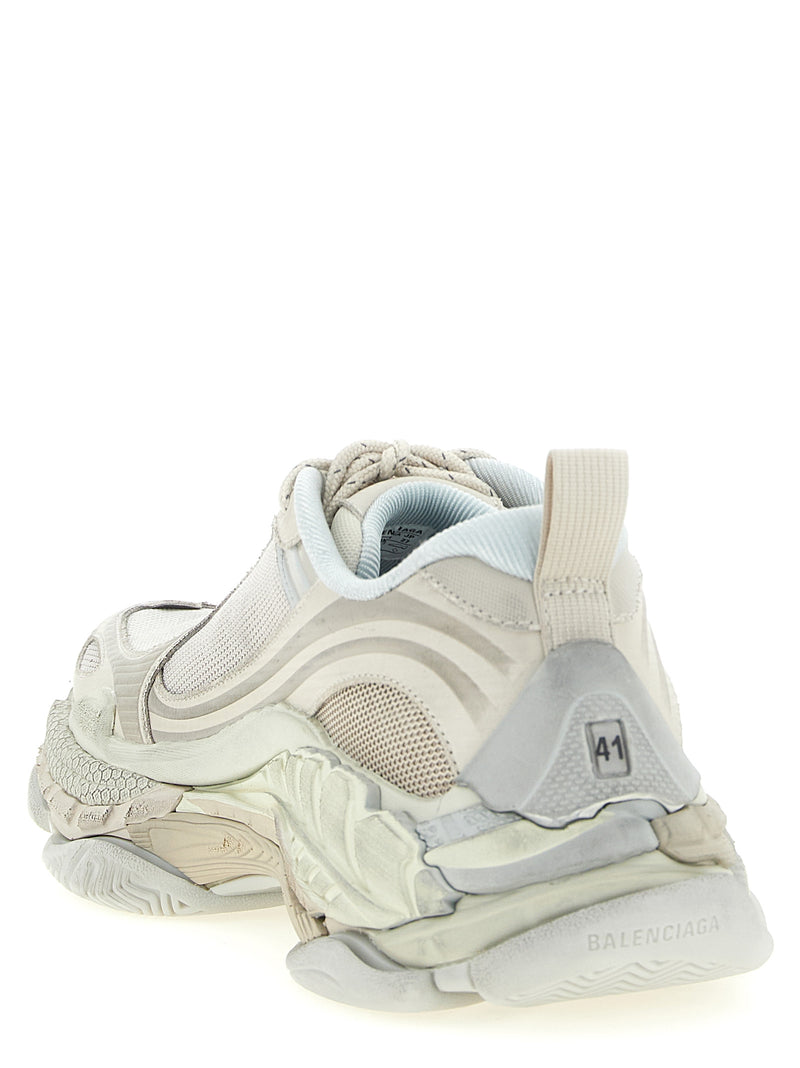 Balenciaga Triple S 2 White Polyurethane Athletic Sneakers