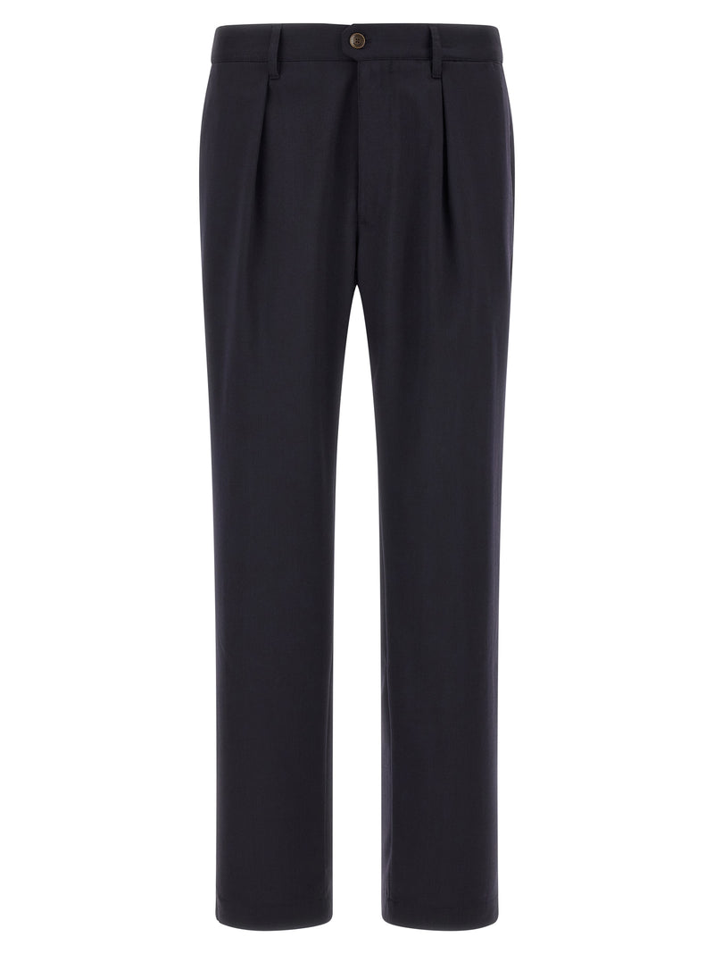Incotex Blue Polyester Dress Pants for Men