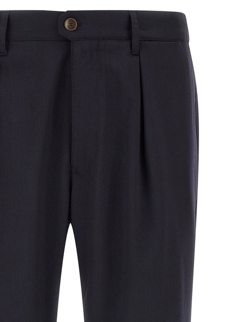 Incotex Blue Polyester Dress Pants for Men
