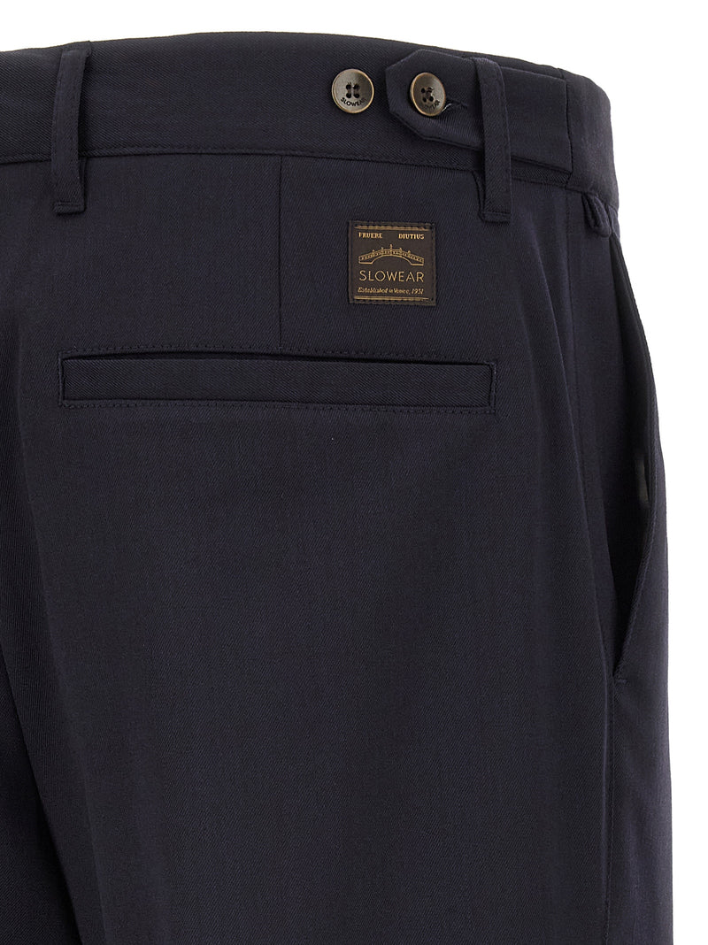 Incotex Blue Polyester Dress Pants for Men