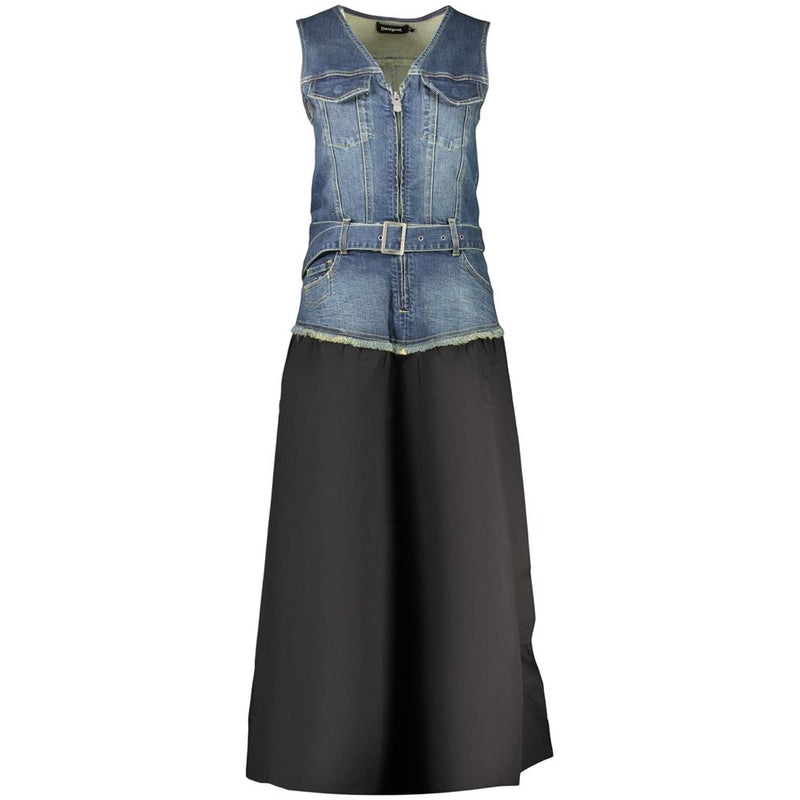 Desigual Gigi Black Cotton Long Dress for Women