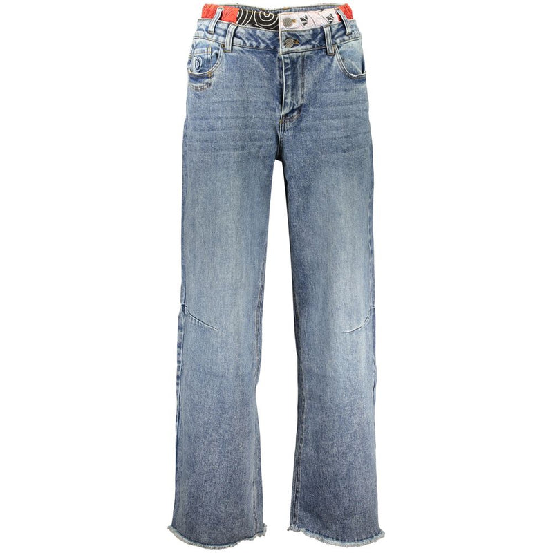 Desigual Blue Cotton Women's Relaxed Fit Jeans