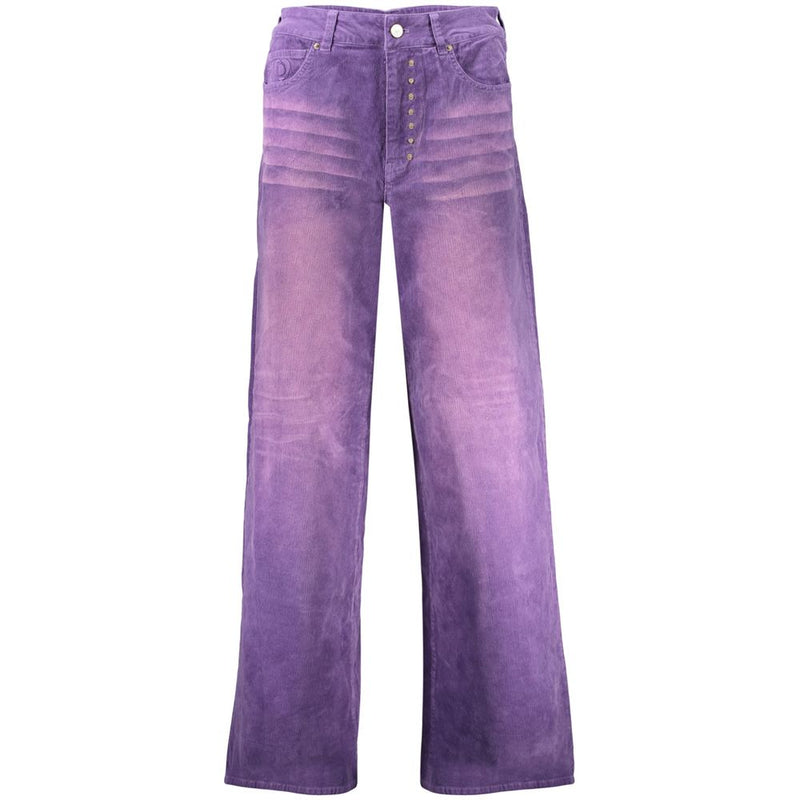 Desigual Viola Cotton Women's Jeans - Vibrant Purple Wide-Leg Style