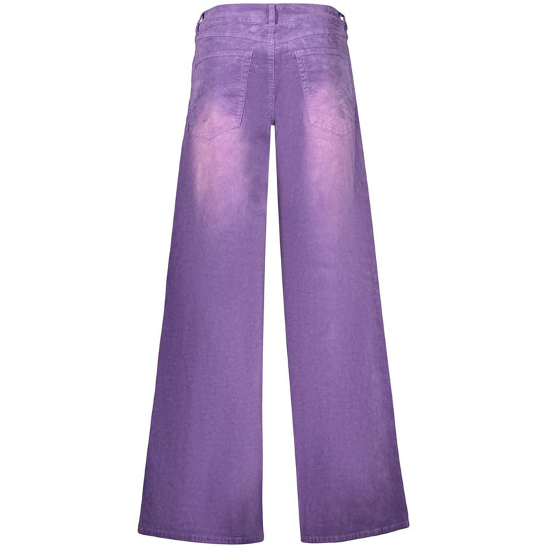 Desigual Viola Cotton Women's Jeans - Vibrant Purple Wide-Leg Style