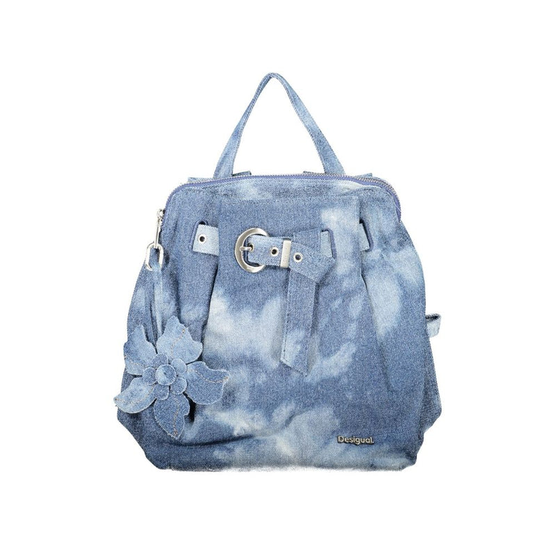 Desigual Blue Cotton Backpack - Curio Denim Luena Mini