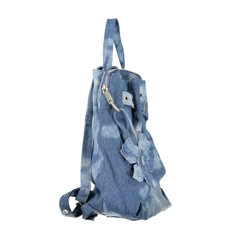 Desigual Blue Cotton Backpack - Curio Denim Luena Mini