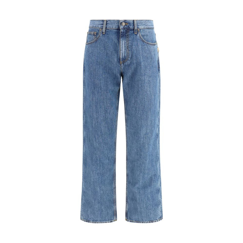 Burberry Blue Cotton Straight-Leg Jeans for Men