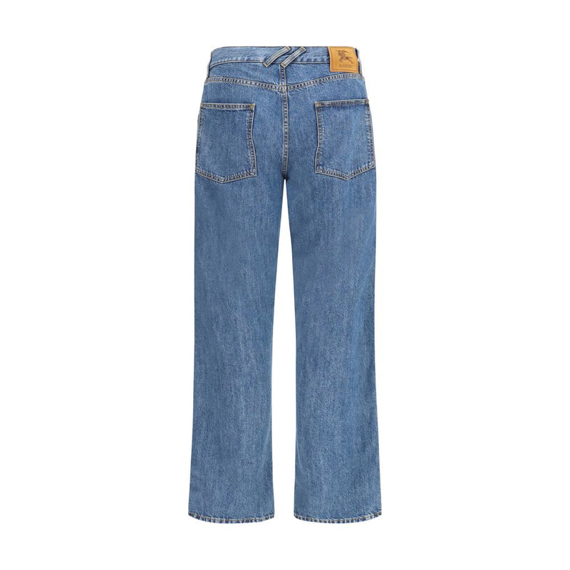 Burberry Blue Cotton Straight-Leg Jeans for Men