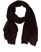 Dolce & Gabbana Dark Red Modal Frayed Edge Lace Stole Scarf