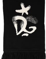 Dolce & Gabbana Black Cashmere Knitted Fringed Foulard Scarf