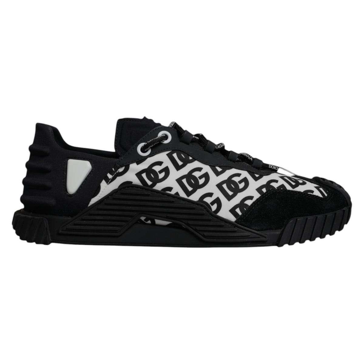 Dolce & Gabbana Black Logo Lace Up Low Top NS1 Sneakers Shoes
