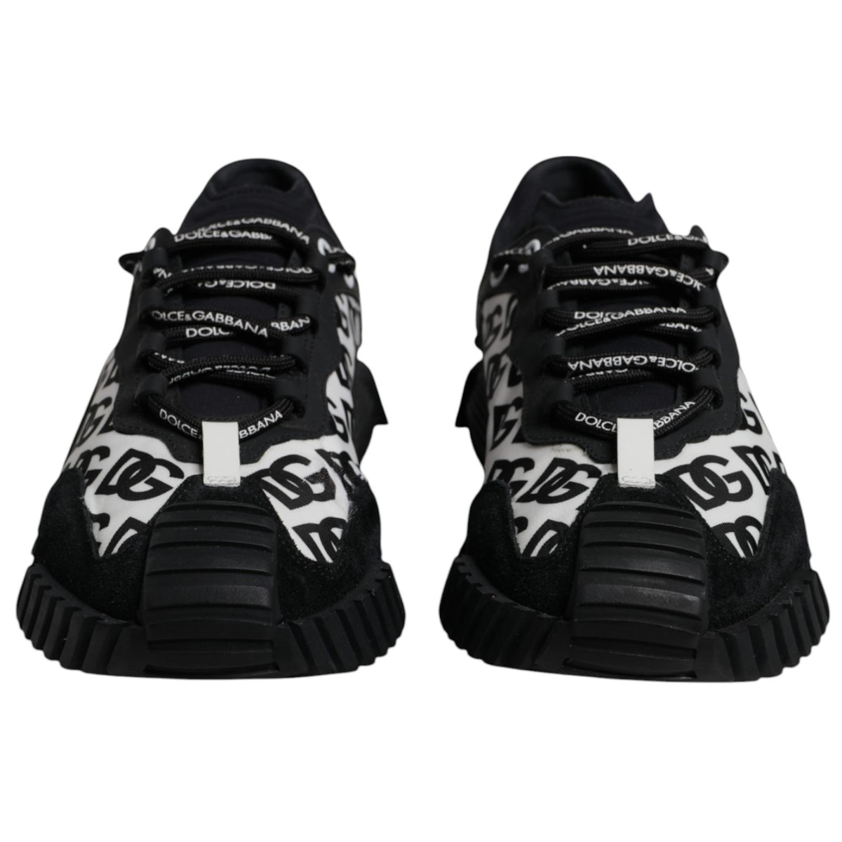 Dolce & Gabbana Black Logo Lace Up Low Top NS1 Sneakers Shoes