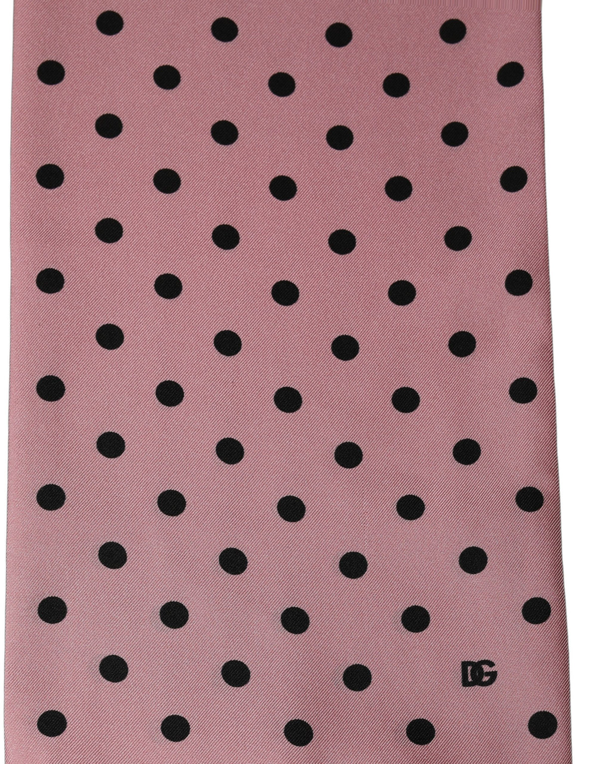 Dolce & Gabbana Pink Polka Dot Silk Fringed Lace Stole Scarf