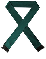 Dolce & Gabbana Men Green Satin Silk Fringed Lace Stole