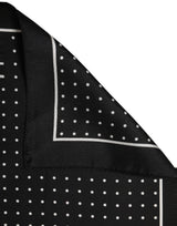 Dolce & Gabbana Black Polka Dot Pocket Square Foulard Scarf