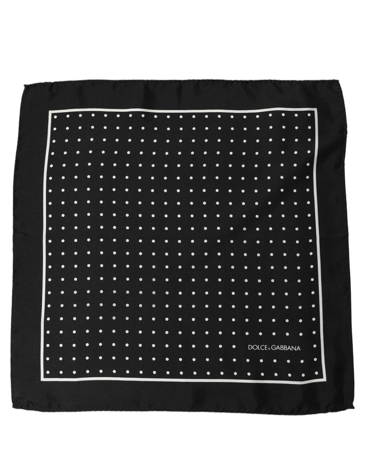 Dolce & Gabbana Black Polka Dot Pocket Square Foulard Scarf