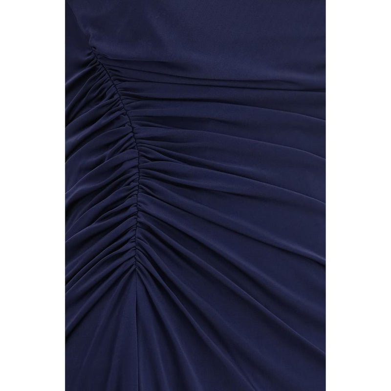 Robe Casual Longue en Viscose Bleue Versace