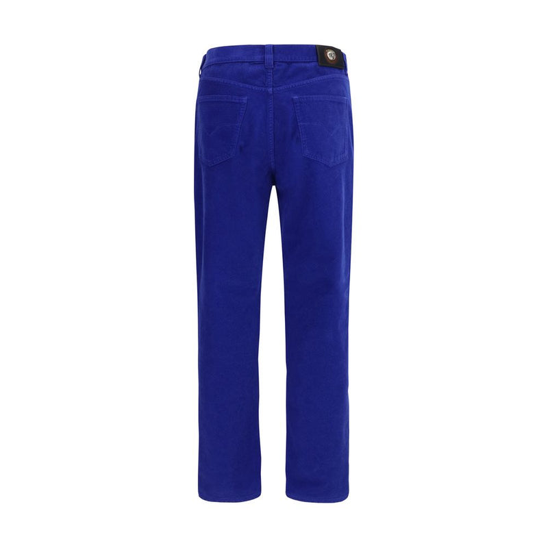 Versace Blue Cotton Straight-Leg Jeans for Men