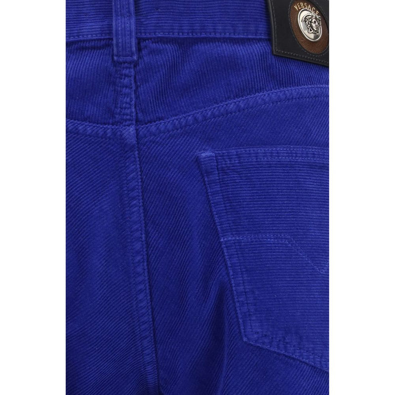Versace Blue Cotton Straight-Leg Jeans for Men