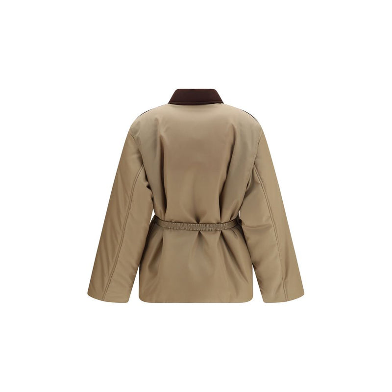 Versace Beige Nylon Full-Length Jacket for Women