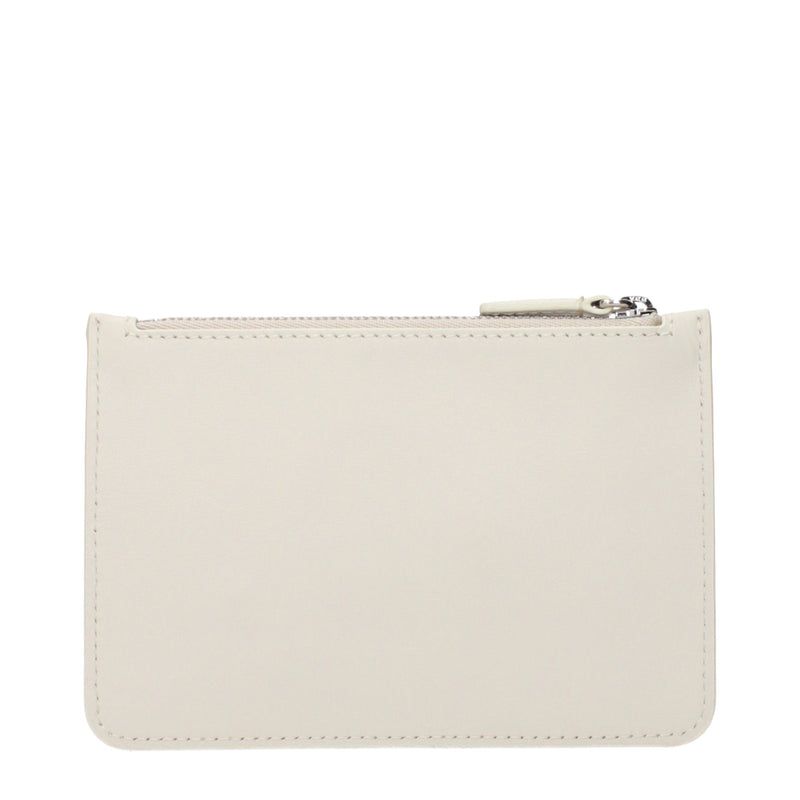 Courrèges Beige Leather Wallet - Elegant Coin Purse