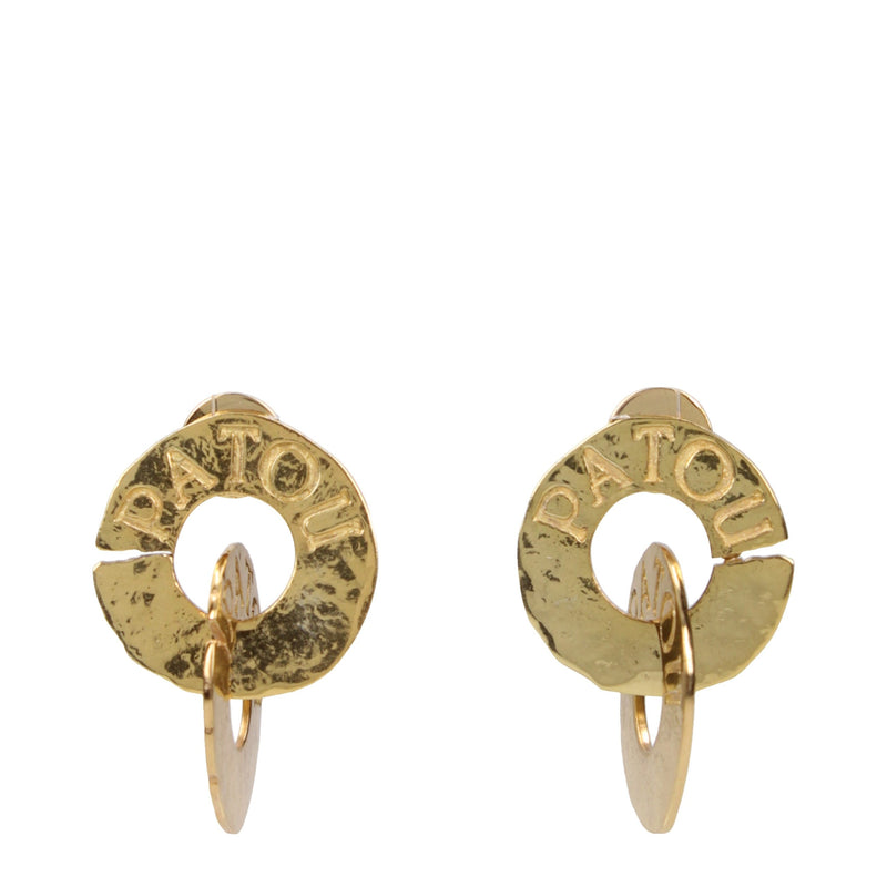 Patou Gold Brass Earrings - Vintage Inspired Elegance