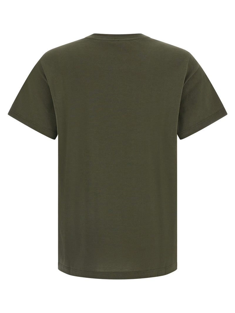 Fendi Bicolor Cotton T-Shirt - Olive Green