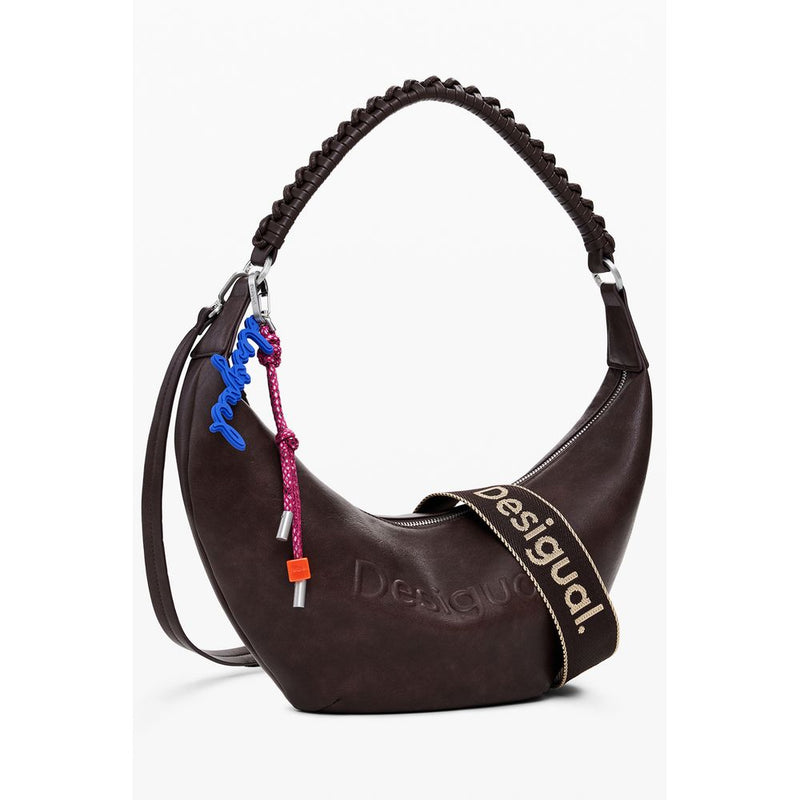 Desigual Marrone Half Logo Zante Women Handbag