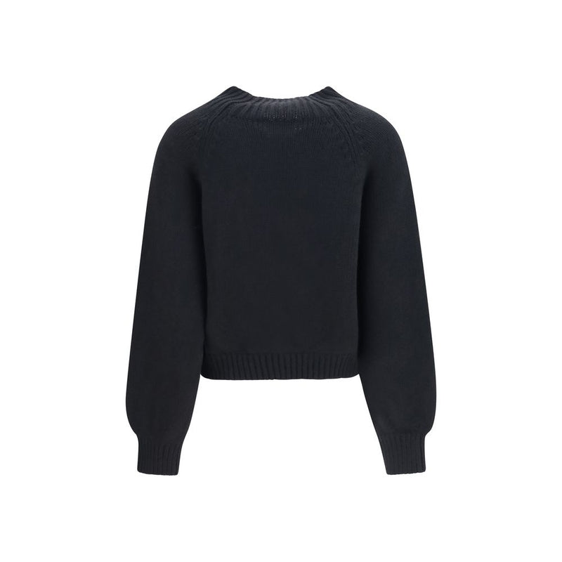 Khaite Black Cashmere Sweatshirt - Cain Model