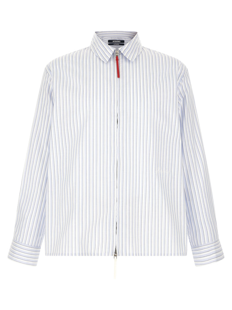 Jacquemus La Chemise Flash Blue Cotton Blouse