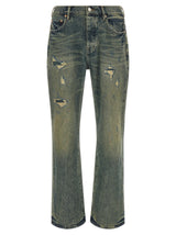 PURPLE Blue Cotton Bootcut Jeans