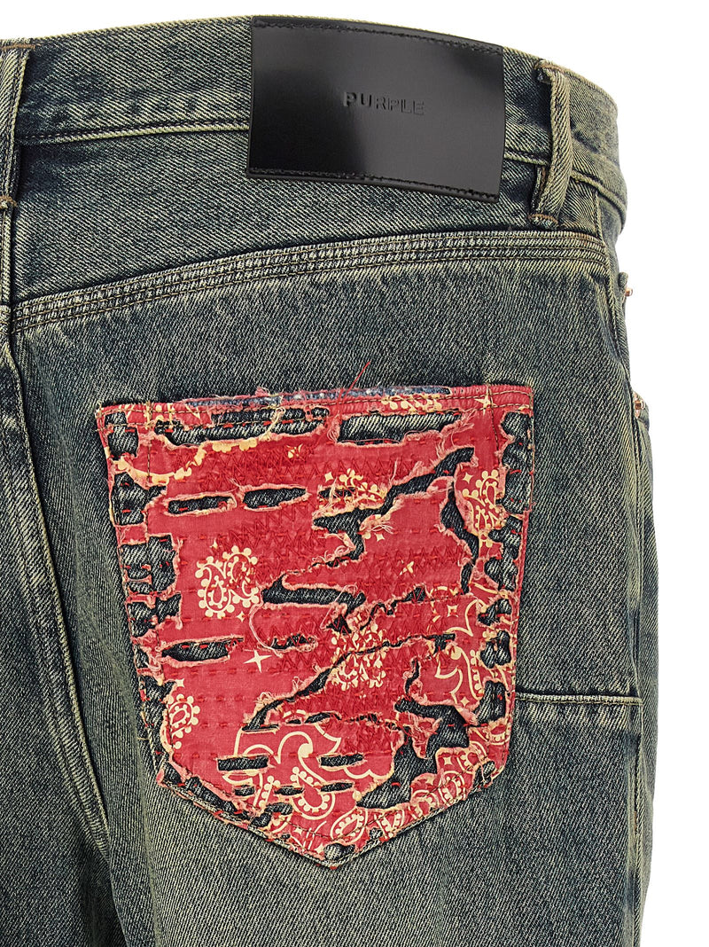 PURPLE P026 Blue Cotton Bootcut Jeans for Trendy Men