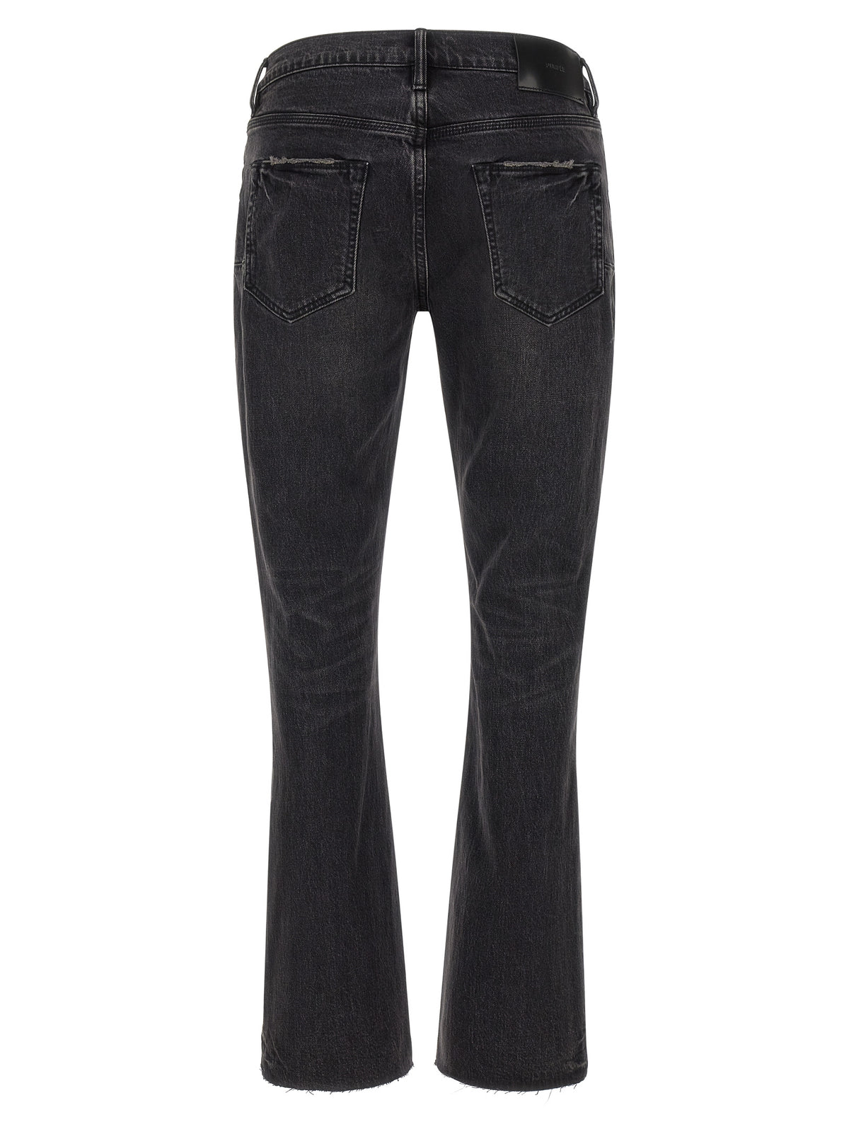 PURPLE Black Cotton Flared Jeans