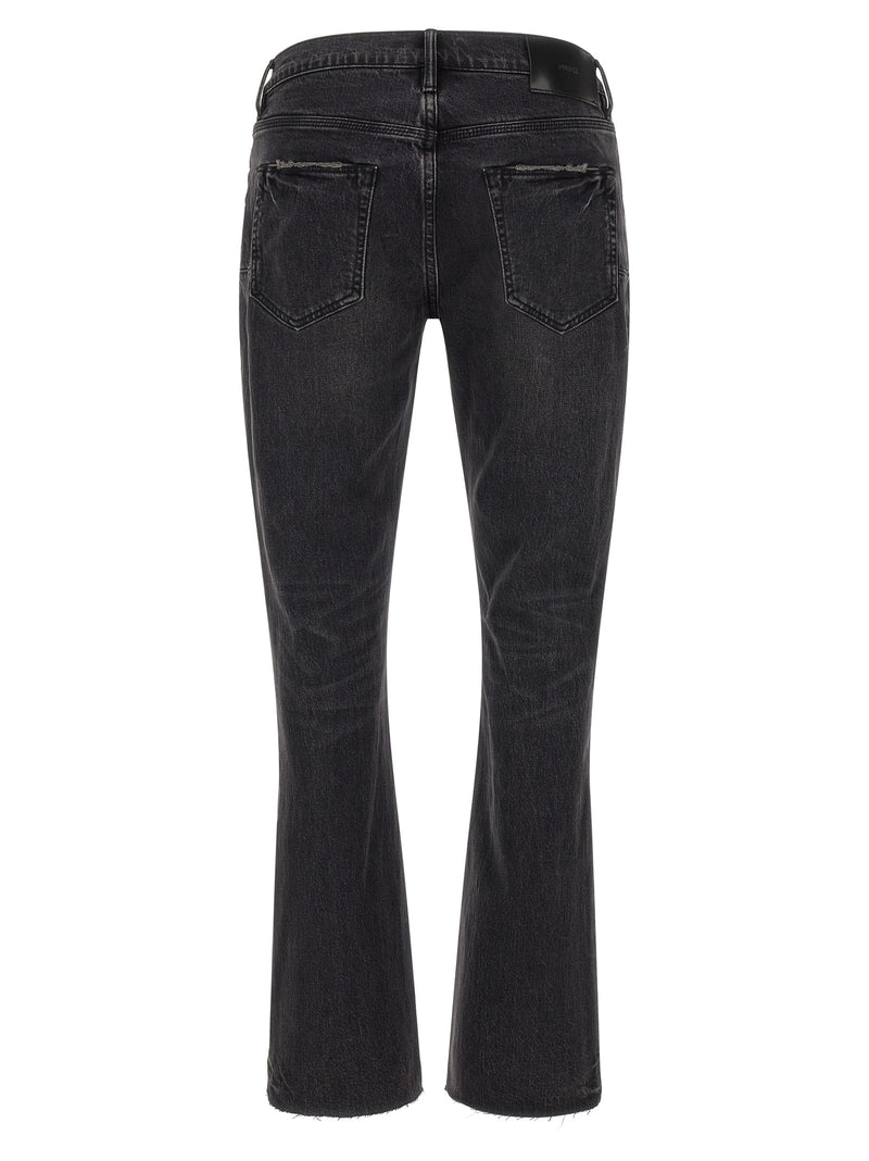 PURPLE Black Cotton Flared Jeans - Trendy Low-Waisted Fit