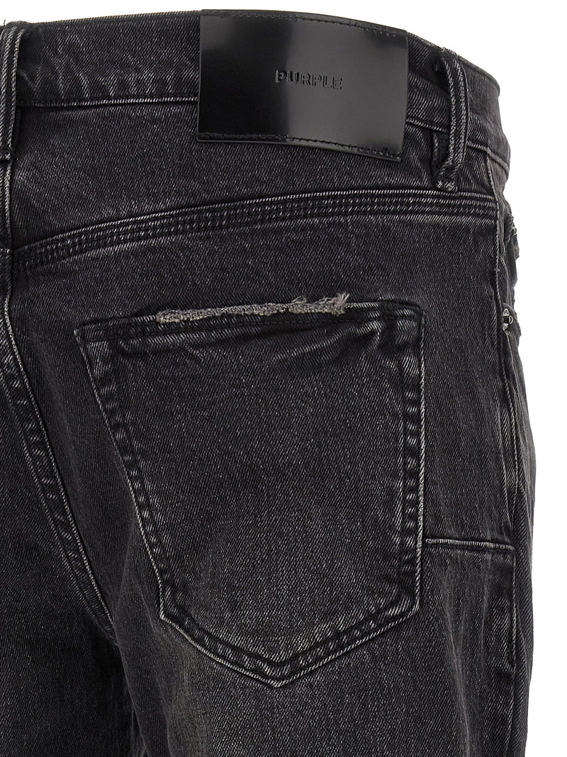 PURPLE Black Cotton Flared Jeans - Trendy Low-Waisted Fit