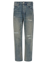 PURPLE Gray Cotton Straight-Leg Jeans